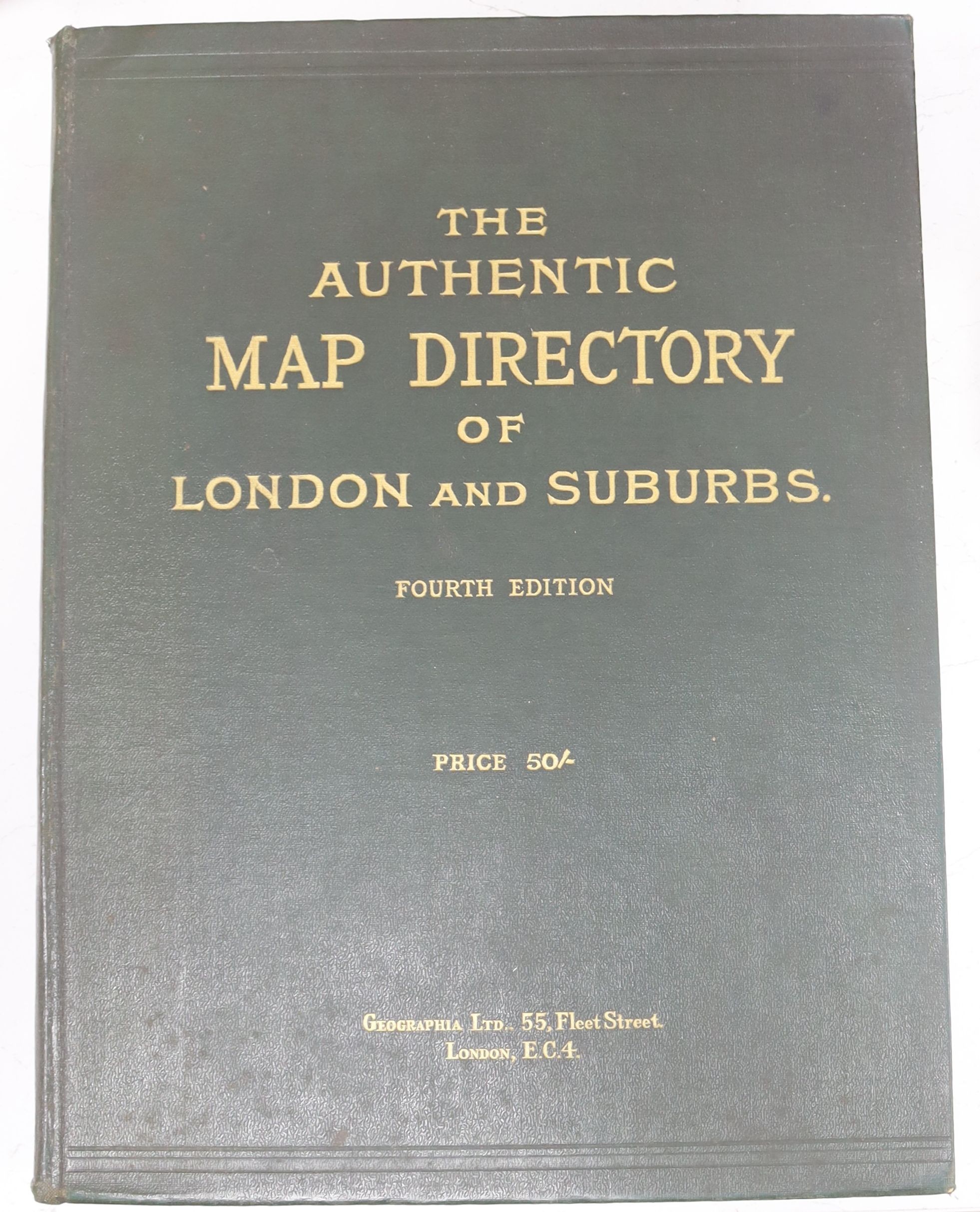 “The Authentic Map Directory of London Suburbs” 4th edition pub 1930 by Geographia blue cloth.